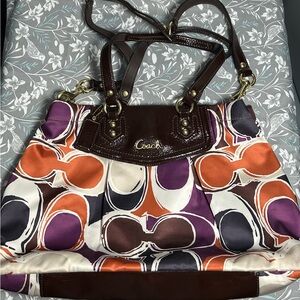 Coach Ashley OP Art Scarf Print Carryall Bag